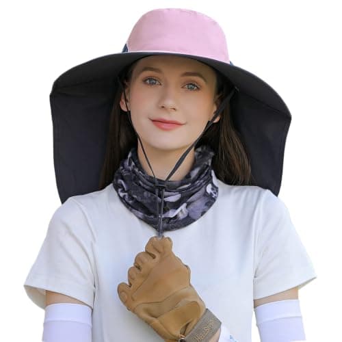 HUAMULAN Women Men Wide Brim Sun Hat Hiking Fishing Hats with Neck Flap