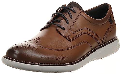 Rockport mens Garett Wingtip Oxford, Cognac, 11.5 US