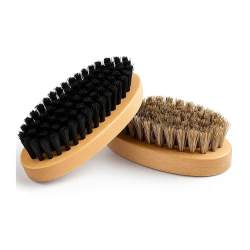 2 Pack Goat Brush Set for Grooming,Wooden Livestock Scratching Brush with Soft Boar & Firm Nylon Bristles,Farm Animal Hair Care for Sheep Calves Horses Dogs Pigs for Pet