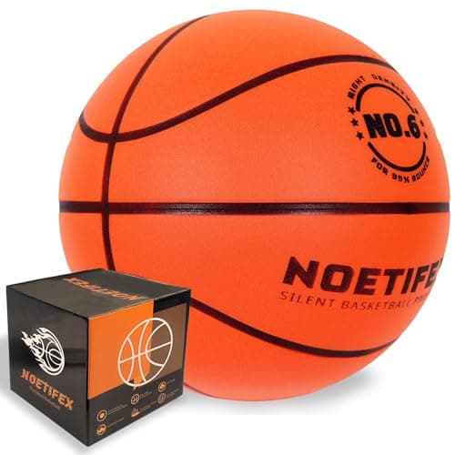 Noetifex Upgraded 440g Weighted Silent Basketball, High-Density Quiet Indoor Training Ball with Gift Box, Real Bounce Soft Material, Ideal for Home & Apartment Dribbling Practice (Orange Size 6)