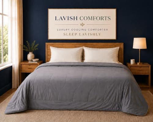 Lavish Comforts Cooling Comforter King/California King Size 106x96, Cooling Blanket for Hot Sleepers & Night Sweats, Breathable Lightweight All Season Bedding, Soft Charcoal Dark Grey Duvet Insert