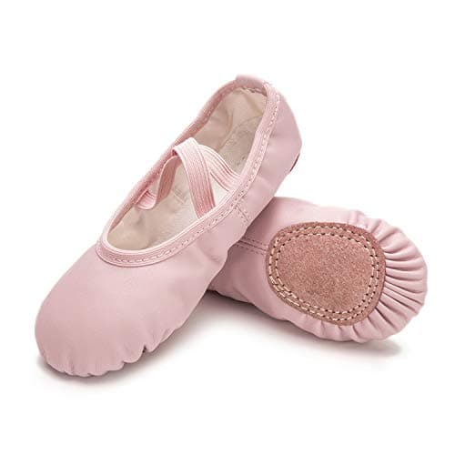 RoseMoli Ballet Shoes for Girls/Toddlers/Kids/Women, Leather Yoga Shoes/Ballet Slippers for Dancing8 Toddler Pink