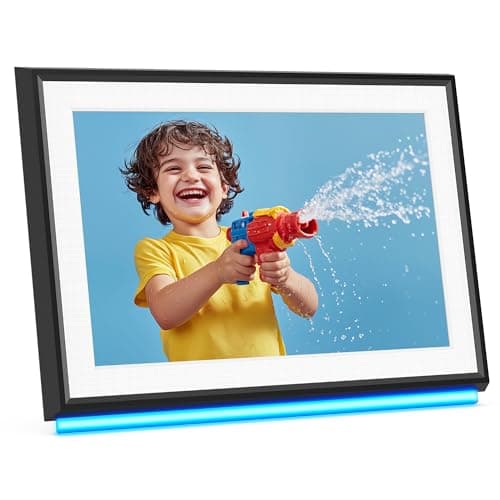 RCA 10.1" WiFi Digital Picture Frame Uhale App Photo Frames Electronic HD IPS Touch Screen Display with 32GB Memory LED Lights, Support USB/SD Card, Slideshow, Instantly Share Photos Videos