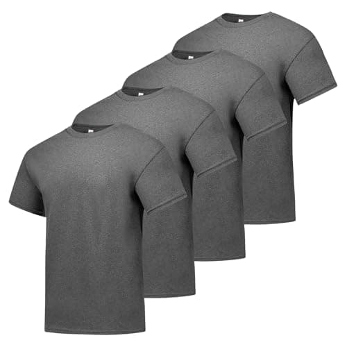 Hanes Men's Essentials Short Sleeve T-shirt Value Pack (4-pack),charcoal heather,X LARGE