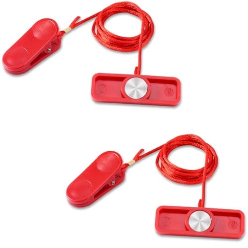 Gosknor 2pcs Treadmill Magnet Safety Key, 2.4x0.8 Inch Universal Magnetic Safety Switch Replacement Treadmill Emergency Stop Magnet for Most Running Machines (Rectangular)