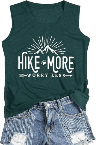 Jorlyen Hiking Camping Tank Tops Hike Outfits for Women Outdoor, Green S