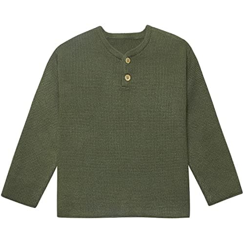Gerber Baby and Toddler Boys Henley Sweater, Green, 5T