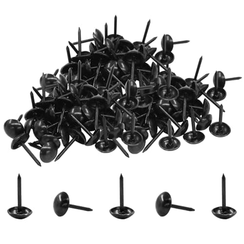 Moicstiy 200 Pcs 7 x 13mm Black Upholstery Tacks