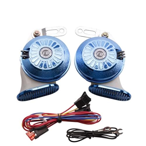 FARBIN 24V Train Horn for Truck Super Loud, Variable 3 Sound Modes Horn 130db with Wiring Kit for Truck Train Bus Lorry (Blue, 24V)