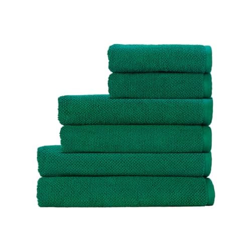 Christy Brixton 6 Piece Towel Set | Emerald Green | 100% Cotton | Ultra Soft | Super Absorbent | 600GSM | 2 Bath Sheets 2 Bath Towels 2 Hand Towels