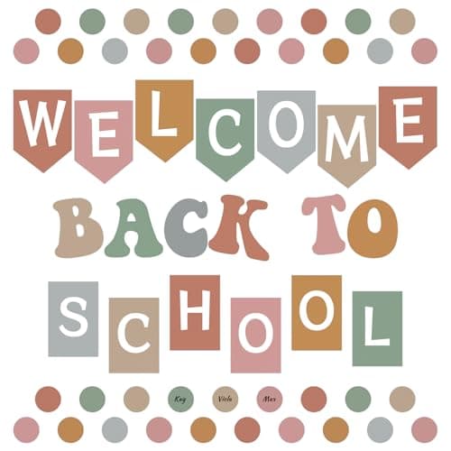COCHIE Pastel Welcome Back to School Bulletin Board Decor Set of 55, Signable Welcome Bulletin Board Classroom Decorations, Back to School Wall Decoration, Busy Teacher Must Haves Supplies (Boho A)