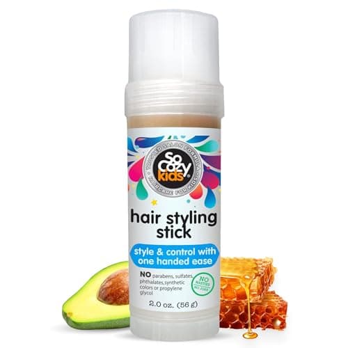 SO COZY Kids Hair Wax Stick, Gentle Flyaway Hair Tamer, Paraben-Free, 2 Oz