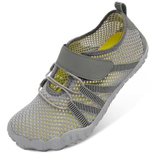 LeIsfIt Water Shoes Women Quick-Dry Aqua Socks Breathable Barefoot Shoes for Beach Swim River Pool Lake Hiking Kayaking Surfing Dark Grey Size 7.5