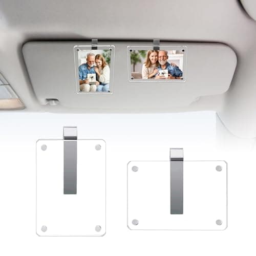 1797 Car Visor Clip Photo Holders 2 Pack, Cute Personalized Gifts for Her Him Mom Dad Wife Husband Girlfriend Boyfriend, Magnetic Picture Frame fit Polaroid & Wallet Photos 3.5 x 2.4 inch