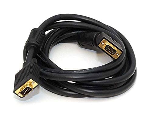 Monoprice SVGA Super VGA - Male to Male Monitor Cable, With Ferrites, Gold Plated Connectors, 10ft, Black