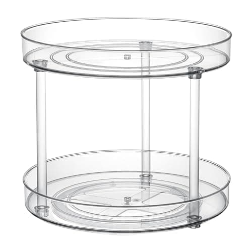 Clear Lazy Susan Turntable Organizer, Rotating Spice Rack Kitchen Pantry Organization and Storage, Medicine Cabinet Organizer, Cosmetic Makeup Organizer for Vanity, Perfume, Bathroom, Refrigerator