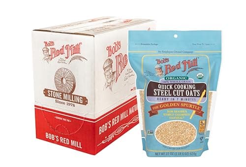 Bob's Red Mill Organic Quick Cooking Steel Cut Oats, 22oz (4 Pack)