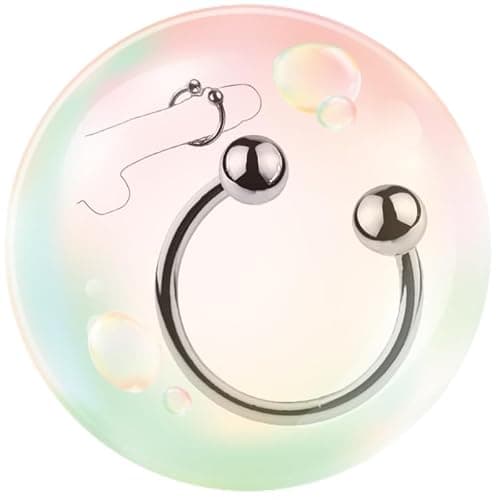 Male Stainless Steel Fitness Ring Stretcher with Top Hook Ball, Adjustable Direction Dual Ring for Endurance Training -K+2