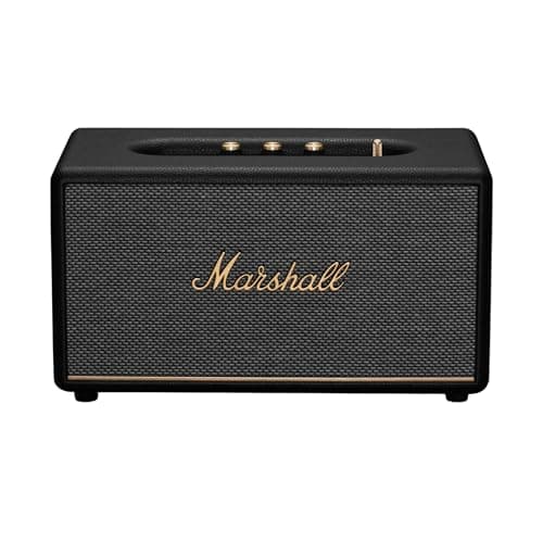 Marshall Stanmore III Bluetooth Home Speaker - Loud Stereo Sound with Bass and Treble Controls | Plug-in Powered | Record Player Compatible | RCA and 3.5mm Aux Inputs - Black
