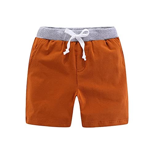 Mud Kingdom Little Boys Athleisure Knit Shorts Cotton Brown Summer 5T