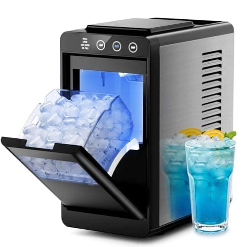 Kismile Portable Countertop Ice Maker, 26 lbs/24H, Self-Cleaning, Black
