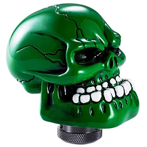 Arenbel Skeleton Shifter Knobs Skull Gear Lever Handle Car Shift Head Fit Most Manual Automatic Transmission Vehicles, Green