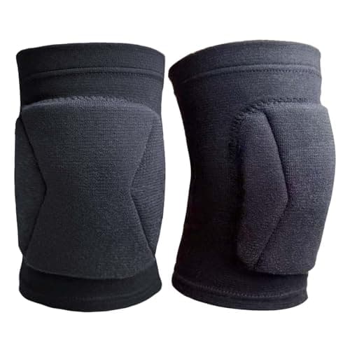 Volleyball Knee Pads for Men Women, Soft Elastic Sleeve, Black M (1 Pair)