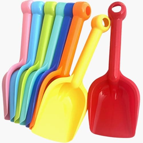 Beach Shovels for Kids 8 Pack，Heavy Duty Plastic Sand Shovels Tools for Toddlers，Spade Scoop Trowel Sand Toys for Kid Toddler Adult, Plastic Heavy Duty Garden Digging Scoop Snow Toys Accessories