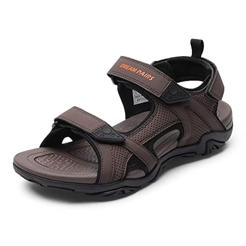 DREAM PAIRS Men's Sandals Hiking Water Beach Sport Outdoor Athletic Arch Support Summer Sandals,Size 8,Brown,SDSA228M