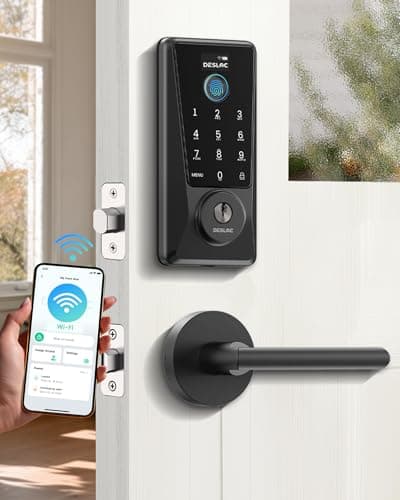 DESLOC Fingerprint Smart Lock with Lever Handles, Built-in WiFi,App Remote