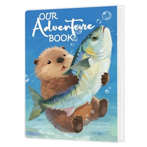 Cabana BorOur Adventure Book Baby Photo Album 4x6 Inch, Sea Otter Baby Photo Album Memory Book Keepsake with 18 Pockets Hold 36 Pictures for Babies Shower Newborns Boys Girls