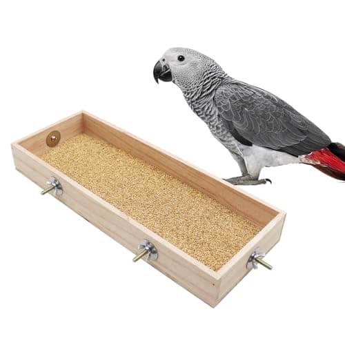 Bird Cage Accessories, Wooden Food Dish for Small to Medium Birds, Bird Feeder for Cage, Food Bowl for Budgie, Cockatiel, Lovebird, Conure, Parakeet, Canary, Kakariki