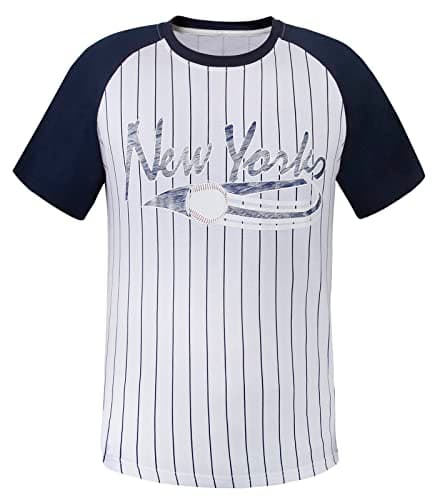 Geneisteck Mens City Baseball Fans V Neck Cage Raglan T-Shirts - Navy & White XX-Large