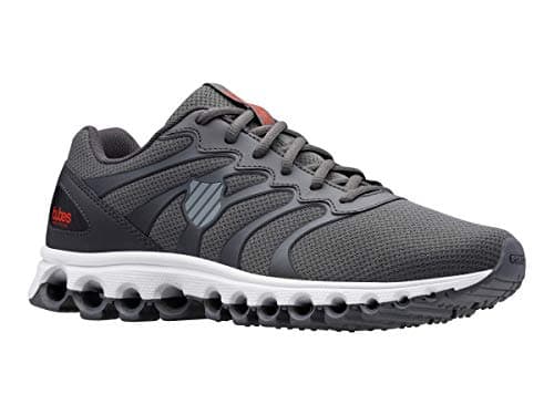 K-Swiss Men's Tubes 200 Training Shoe, Asphalt/Jet Black/Spicy Orange, 7.5 M