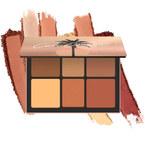 Smashbox The Cali Contour Palette | Six-Shade Contour Kit with Highlighter, Bronzer and Blush Powder for Face Contouring Makeup and Glow | Matte and Pearlescent Finishes, Medium to Dark, 0.69 Ounce