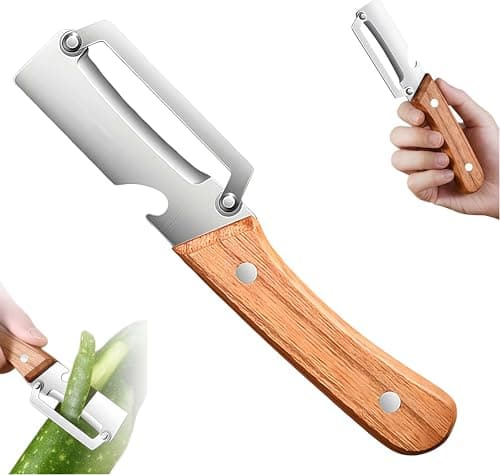 Multi-Functional Vegetable Peeler for Kitchen, 2026 New Stainless Steel Peeler with Wooden Handle and Bottle Opener – Perfect for Fruits and Vegetables, Gifts for Mom, Women, Grandma (1Pcs)