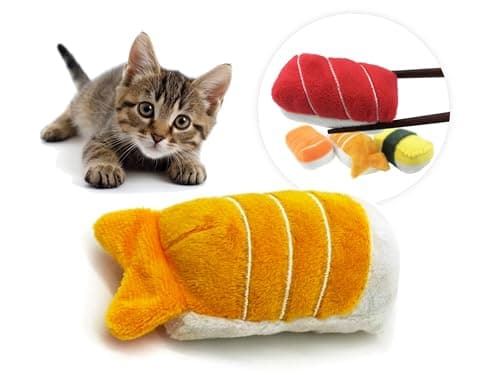 munchiecat Premium Organic Catnip Sushi Toy (1-pc) for Cats, Kittens - USA Made Durable Design for Pouncing, Batting and Play