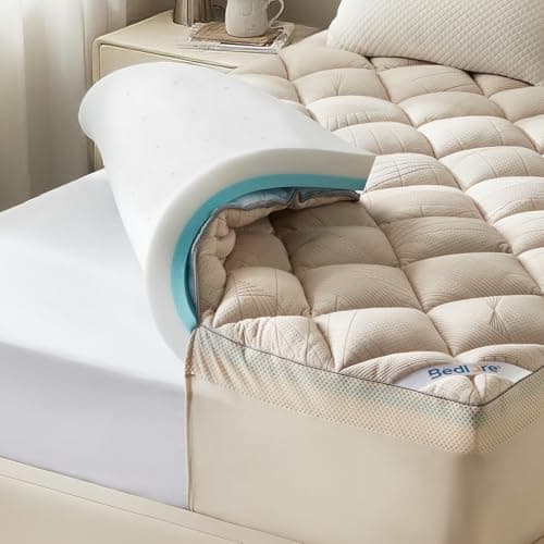 Bedlore 4-Inch Twin Mattress Topper for Back Pain - Dual Layer Medium Support (2" Gel Memory Foam + 2" Cooling Fluffy Pillow Top Pad), Breathable & Pressure Relief (Beige)