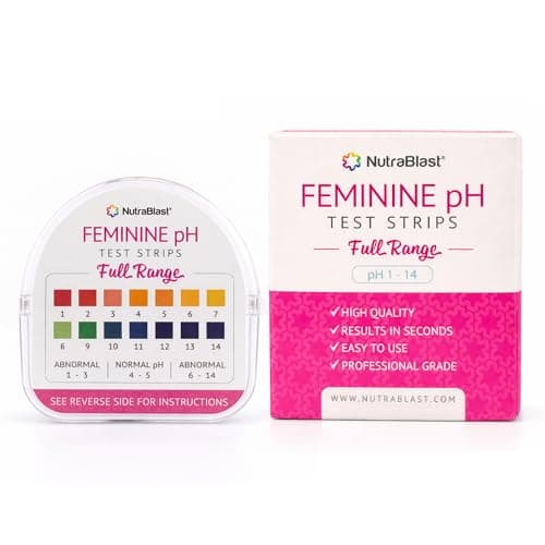 Nutrablast Feminine pH Test Strips Full Range 1-14 | Monitor Intimate Health | Easy to Use & Accurate Women’s Acidity & Alkalinity Balance Level Tester Kit