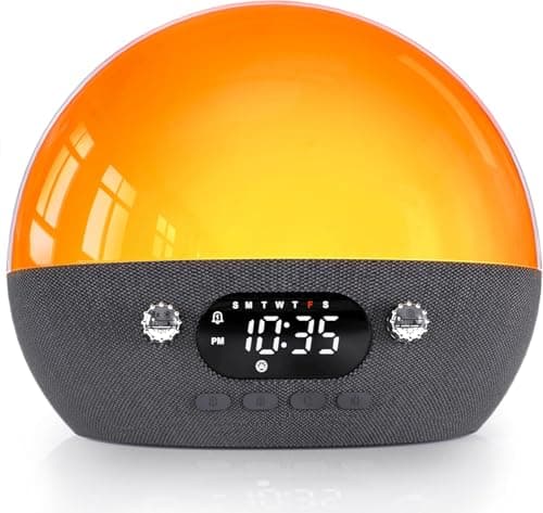 MOMILLA Sunrise Alarm Clock with Bluetooth Speaker, White Noise Sound Machine, Alarm Clocks for Heavy Sleepers Bedrooms, Wake up Light Night Lights Lamp, Chirstmas Gifts for Boys and Girls Adults