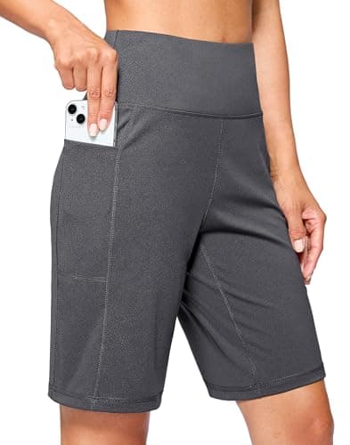 G Gradual Women's 9" Bermuda Long Shorts with 2 Pockets(Charcoal,L9,XL)