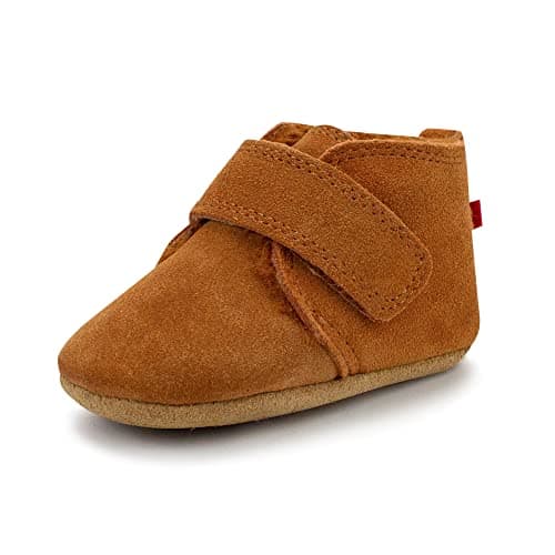 Zutano Unisex Baby Leather Shoes, Faux-Fur-Lined Booties, Winter Boots for Babies, Pecan, 6 Months