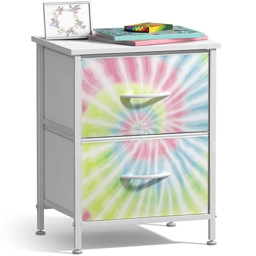 Sorbus 2-Drawer Kids Nightstand for Bedroom (Light Tie-dye)