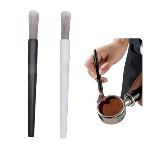 2pcs coffee brush grinder cleaning tool powder cleaning household coffee brush set for removing coffee grounds, dual head brush accessory, desktop, simple barista, dual-use