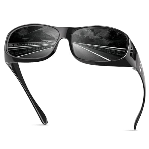 suoso Polarized Fit Over Glasses Sunglasses for Men Women, UV400 Protection Wrap Around Sun Glasses for Driving Fishing Golf