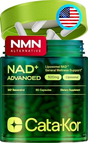 Cata-Kor Liposomal NAD Resveratrol Supplement – NMN Supplement Alternative – Third-Party Tested – Advanced NAD Supplement for Women & Men – 30-Day Supply