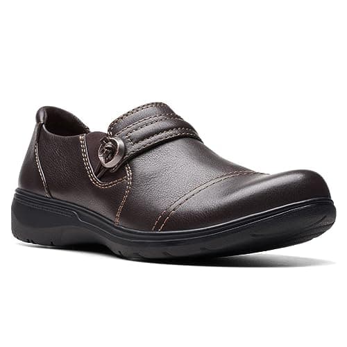 Clarks Brown's Carleigh Pearl Loafer, Dark Brown Leather, 7.5 Medium US