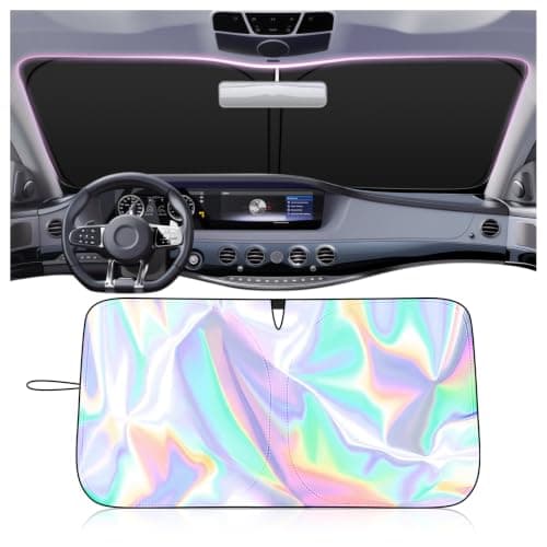59×31 Inch Car Windshield Sun Shade with Storage Bag,Upgraded Radium Titanium Silver Sunshade for Car Windshield Summer Essentials,Cars Sun Shade Windshields for Most Cars,SUVs