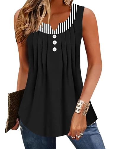 Tank Tops for Women Sleeveless Summer Tops Spring 2026 Striped Blouse Shirt