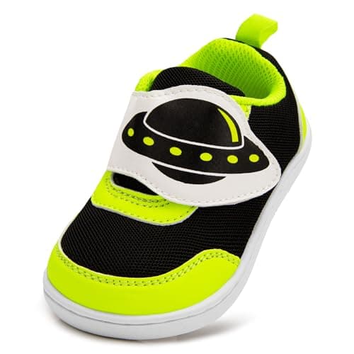 SKYWHEEL Toddler Boy Shoes Size 8 Black Wide Openning Comfortable Sneakers
